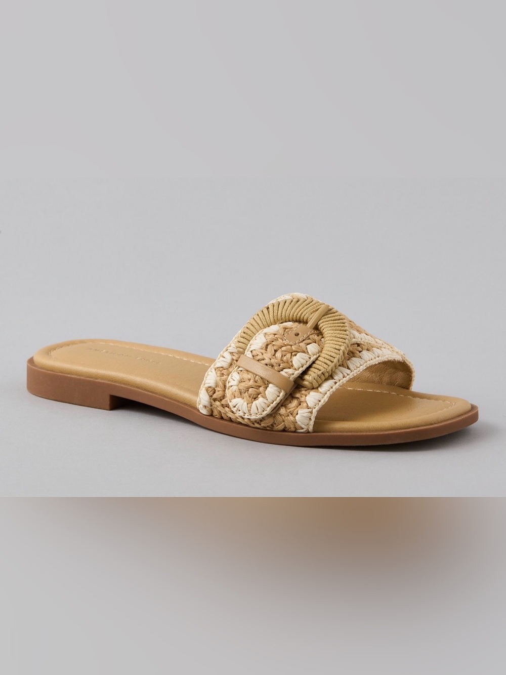 AE Raffia Buckle Slide Sandal•Size 8•NWT